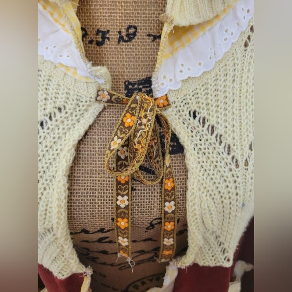 β¨οΈUpcycled Floral, Sun and Moon Women's Sweater Hooded Cloak! - Picture 7 of 9